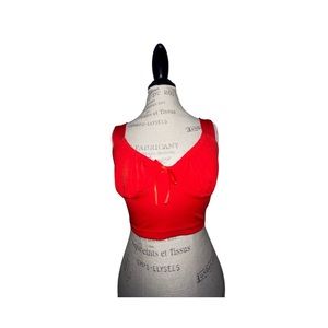 Red Babydoll Crop Top